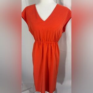 J. Crew Orange V-Neck Dress